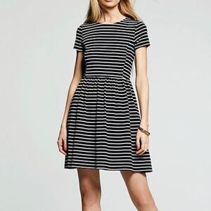Peter Som Black & White Striped Fit Flare Medium